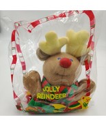 VINTAGE 1988 AVON JOLLY REINDEER CHRISTMAS STOCKING PLUSH STUFFED ANIMAL... - $16.04