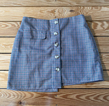 wild honey NWT Women’s button front plaid skirt size M red blue M9 - £10.99 GBP