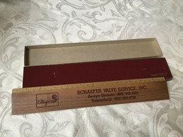 Vintage Shaefer Valve Bakersfield Arroyo Grande Lasercraft Wood Advertsing Ruler - £15.06 GBP