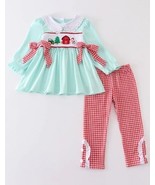 NEW Boutique Christmas Cow Farm Girls Tunic Ruffle Leggings Outfit Set E... - $18.55 CAD