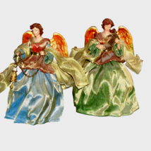 ANGELS 2 w/flowing gowns &amp; capes: 1 w/incense lantern 1 w/harp (liv rm) - $12.00