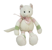 16&quot; Bearington Baby Collection Creme + Pink Kitty Cat Stuffed Animal Plush Toy - £52.38 GBP