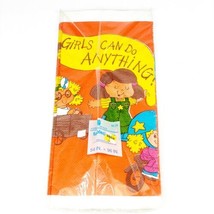 Vintage American Greetings Table Cover Girls Can Do Anything 54" x 96"  - $23.76