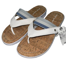 Easy Spirit Sandals White Comfort Lightweight Cork Thongs Dual Straps Nice Day - £39.36 GBP