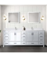 84&quot; Double White Vanity w/ Marble Top &amp; Faucet - $3,241.99