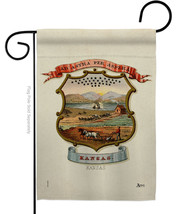 Coat Of Arms Kansas Garden Flag States 13 X18.5 Double-Sided House Banner - £15.92 GBP