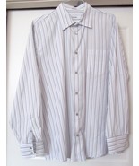 CALVIN KLEIN Dress Shirt Striped 100% Cotton Regular Fit Men&#39;s Size XL - £18.83 GBP