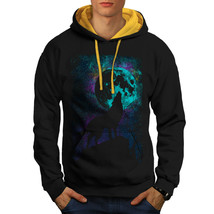 Howling Wolf Pack Sweatshirt Hoody Wild Leader Men Contrast Hoodie - £18.52 GBP