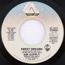 Air Supply – Sweet Dreams / Don&#39;t Turn Me Away - 45rpm Santa Maria Press AS 0655 - £4.48 GBP