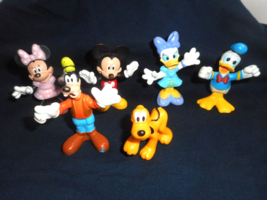 Disney’s Mickey &amp; Friends 2013 Mattel Figures Bendable Waists 6 Figures Cake Top - £15.72 GBP
