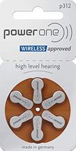 Power One Size 312 Hearing Aid Battery No Mercury, 60 Batteries - £16.44 GBP