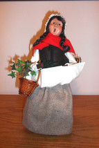 Byers Choice Ltd. The Carolers 2002 Lady with Basket Greens Evergreens (... - £35.62 GBP