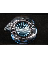 Vtg Handmade Blue Art Glass Ashtray or Trinket Dish Unique Unsigned - €21,42 EUR