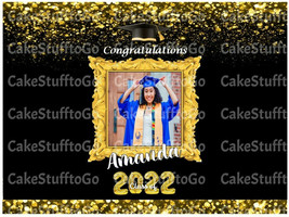 Congratulation Graduate Class of 2022 Cake Topper Decoration with Your Picture - £12.78 GBP