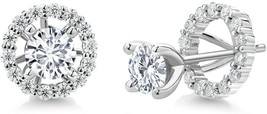 5mm Rond Imitation Diamant Femme Clou Earrings IN Amovible Vestes 925 Argent - £68.27 GBP