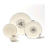 Lenox Valera 4 Piece Place Setting Platinum Trim 1961-77 Fine Porcelain - $62.36 CAD