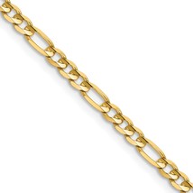 14K Gold 3mm Concave Open Figaro Chain Jewelry 16&quot; - £315.73 GBP