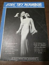We&#39;re Not Dressing 1934 Love Thy Neighbor BING CROSBY Movie Vintage Shee... - $18.69