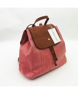 Jen &amp; Co. Saffron Back Pack 12x12x6 in. Vegan Leather Red &amp; Natural Color - €39,67 EUR