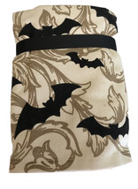 Halloween Bat Hand Towels Bath Set of 2 Black Flying Bats Casaba Beige - £33.24 GBP