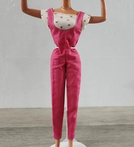 1984 Mattel Barbie Fashion Fun Pink Heart Jumpsuit Overalls - #7906 - £11.59 GBP