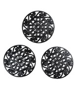 Trademark Innovations Set of 3 Decorative Cast Iron Metal Trivets (Black) - £47.25 GBP