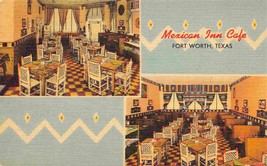 Mexican Inn Cafe Fort Worth Texas 1951 linen postcard - £6.29 GBP