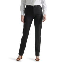 Lee Women&#39;s Regular Fit Comfort Waist Straight Knit Pant Mid Rise Black sz 18M - £15.50 GBP