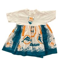 Miami Dolphins Vintage 1990s Dress Girls 2T-3T Handmade Cotton Rare Football - £30.60 GBP