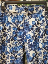 89th &amp; Madison Women&#39;s White &amp; Blue Floral Casual High Rise Straight Fit Pant - £19.65 GBP