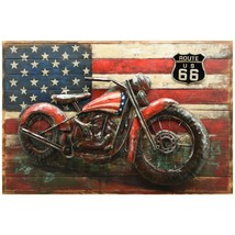 Empire Art Direct PMO-180126-4832 48 x 32 in. Route 66 Motorcycle Hand Painted R - £294.83 GBP