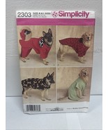SIMPLICITY SEWING PATTERN 2303, XL SIZE DOG COATS, UNCUT - $165.57 MXN