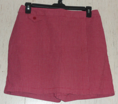 Excellent Womens Sonoma Stretch Red &amp; White Check Wrap Style Skort Size 12 - £20.46 GBP