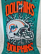 Vintage Miami Dolphins Large Beach Towel Green Orange 1998 NFLP Jay Franco - $14.84