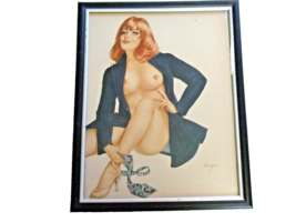 Alberto Vargas framed Print   Vargas Girl in Black Jacket   1970&#39;s - £11.08 GBP