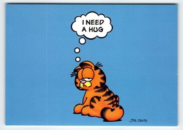 Garfield Cat Postcard I Need A Hug Jim Davis 1978 Sad Tabby Cartoon Kitty Unused - £6.00 GBP