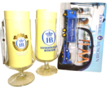 2 Hofbrauhaus &amp; Hofbraukeller Munich 0.4L German Beer Glasses &amp; Model Truck - $19.95