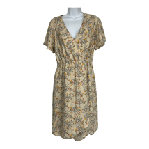 Sienna Sky Women&#39;s V-Neck Short Sleeves Faux Wrap Floral Dress Size Medium - £17.47 GBP