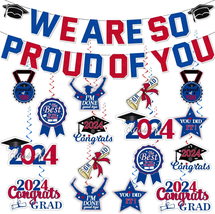 Red and Blue Graduation Party Decorations 2024, We Are so Proud of You Graduatio - £21.63 GBP