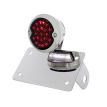 Motorcyce Horizontal License Chrome Plate Bracket LED Tail Light Smoked ... - $90.00