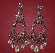 dangle chandelier ab pink dangle stone - £9.01 GBP