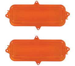 60-66 Chevy GM C K Series Stepside Truck Park Light Lamp Lenses Amber Pair - £18.80 GBP