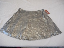 Women&#39;s Juniors Arizona Skater Skirt Silver Sequins Size SMALL NEW W Tags - £16.08 GBP