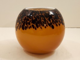 Vintage Hand-Blown Murano Style Art Glass Tortoise Orb Design Vase Bowl ... - $29.69