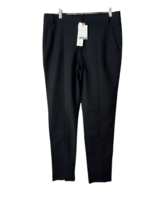 ZARA Split Hem Flare Mid Rise Trouser Pants Size Large Black Front Crease - $29.69