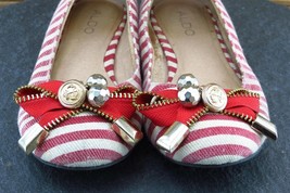 Aldo Women Sz 38 M Red Flat Fabric Shoes - £15.54 GBP