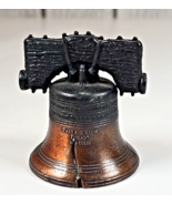 Vintage Mini Liberty Bell Figurine Patriotic Travel Souvenir USA Americana - $12.86
