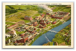 Airplane View Tennessee Eastman Company Kingsport TN UNP Linen Postcard V9 - £2.59 GBP