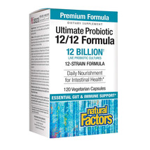 Natural Factors Ultimate Probiotic 12/12 Formula, 120 Vegetarian Capsules - $42.25