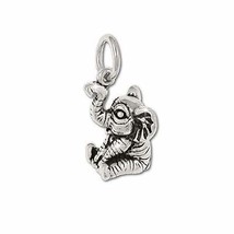 Sterling Silver Cute Sitting Baby Elephant Charm Pendant - £23.48 GBP